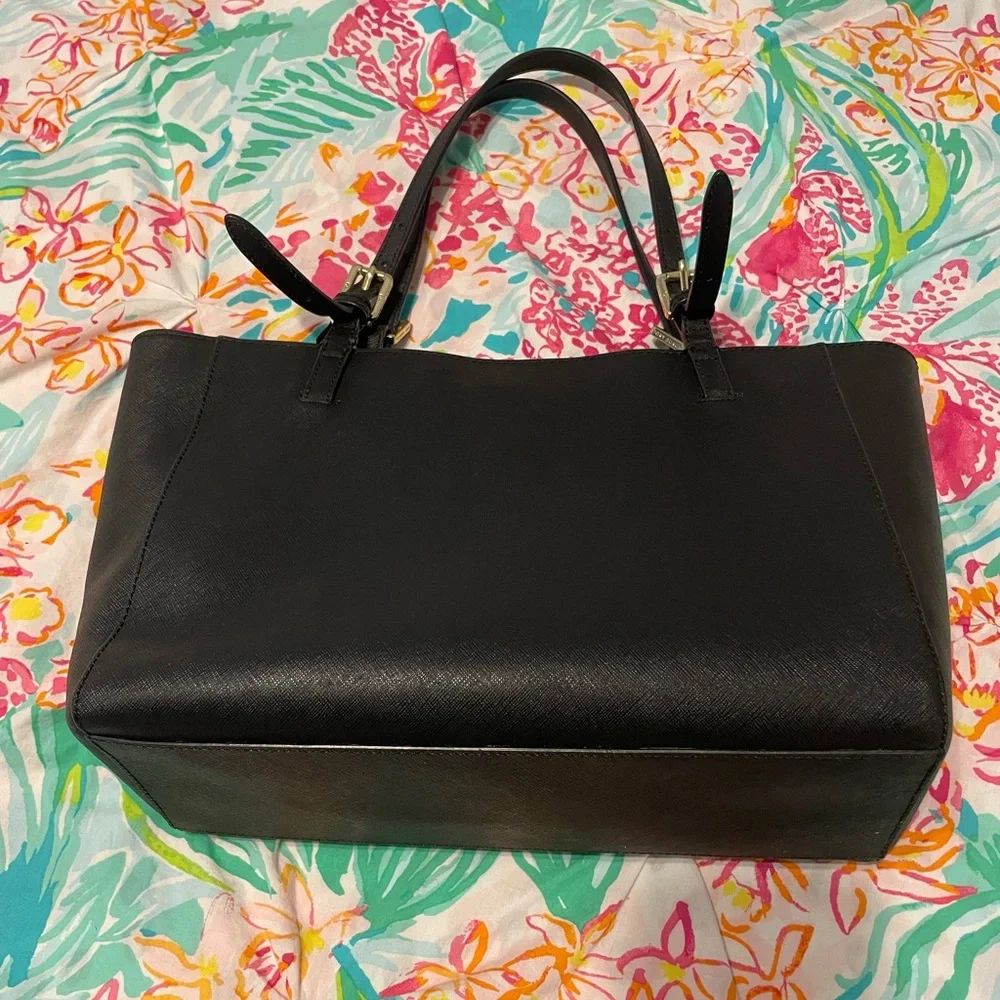 Tory Burch Black Saffiano Leather Tote